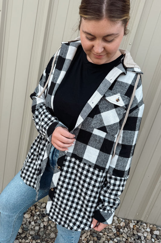 Plaid Hooded Shacket