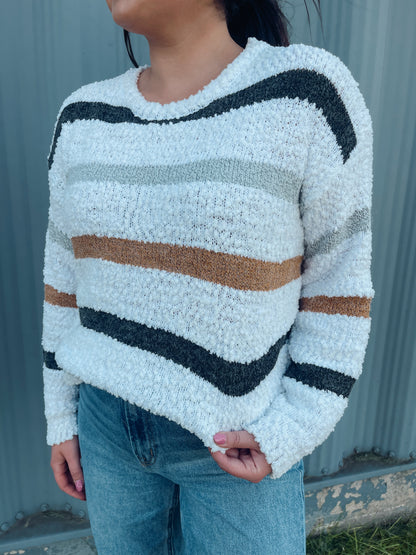 Striped Popcorn Sweater