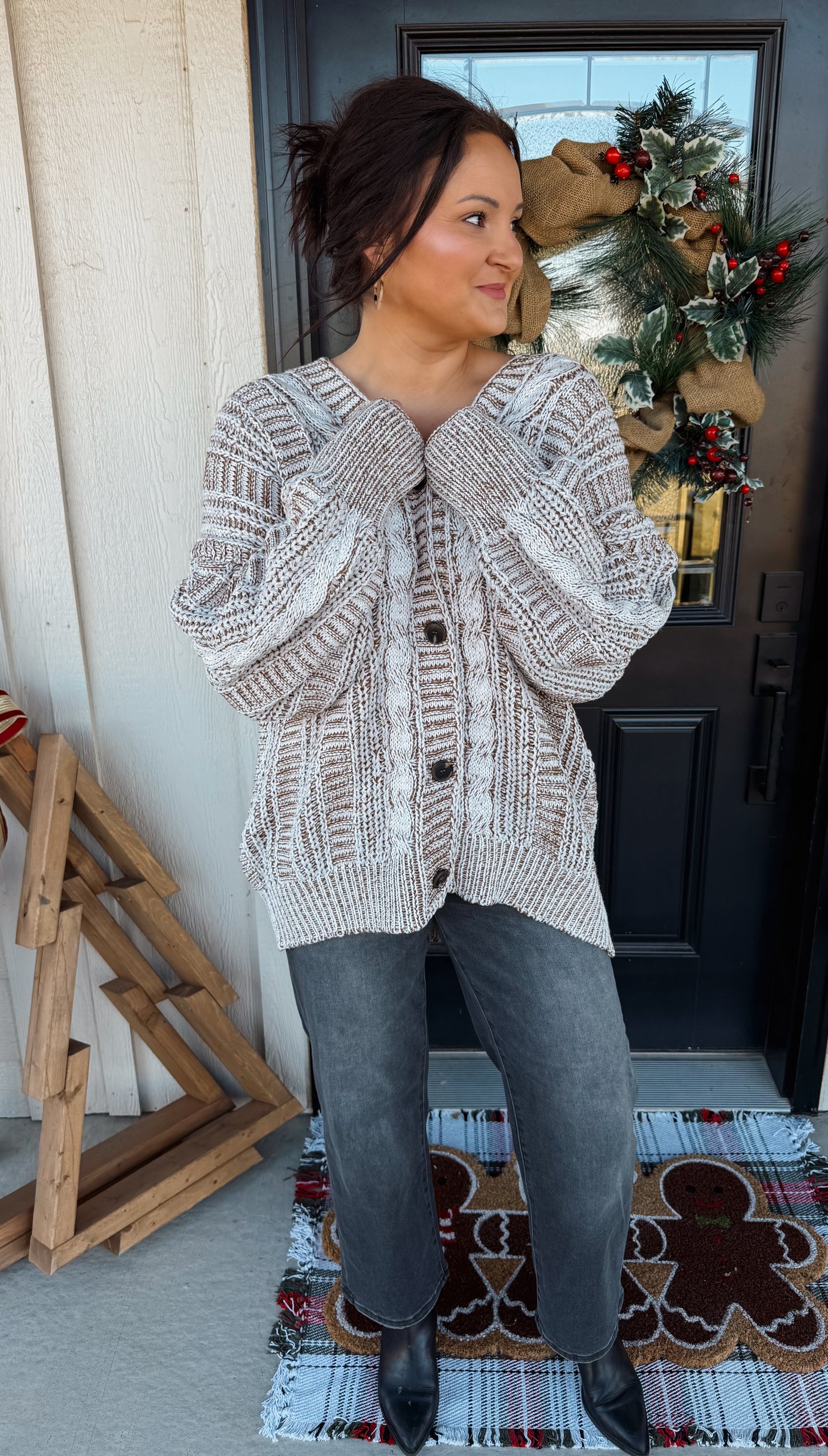 Chunky Cable Sweater Cardigan