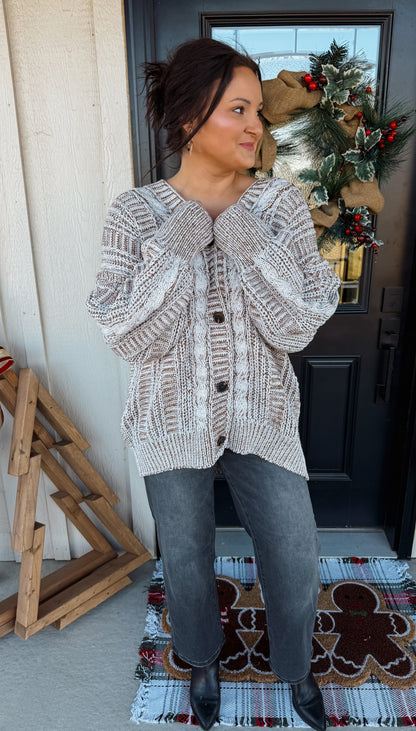Chunky Cable Sweater Cardigan