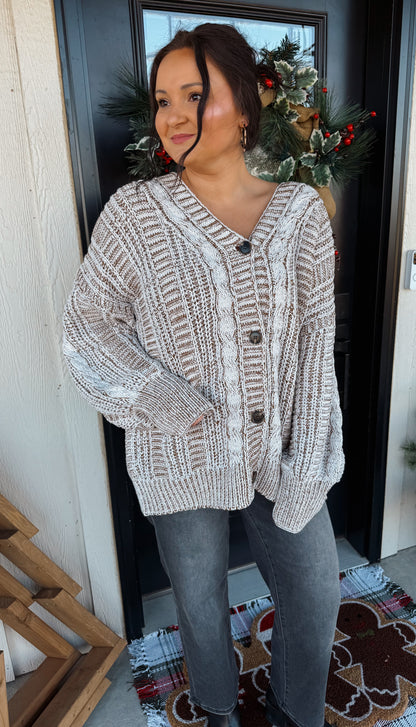 Chunky Cable Sweater Cardigan