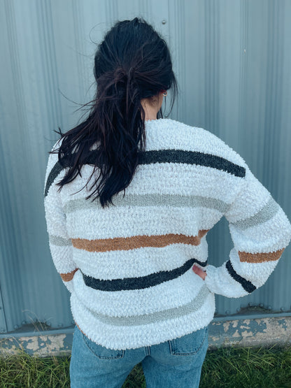 Striped Popcorn Sweater