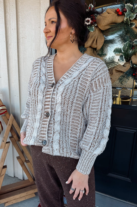 Chunky Cable Sweater Cardigan