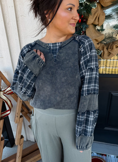 Plaid Patchwork Pullover