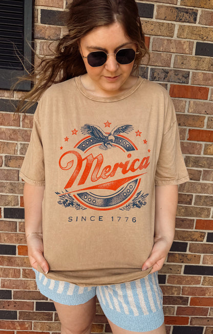 Merica Oversized Graphic Tee
