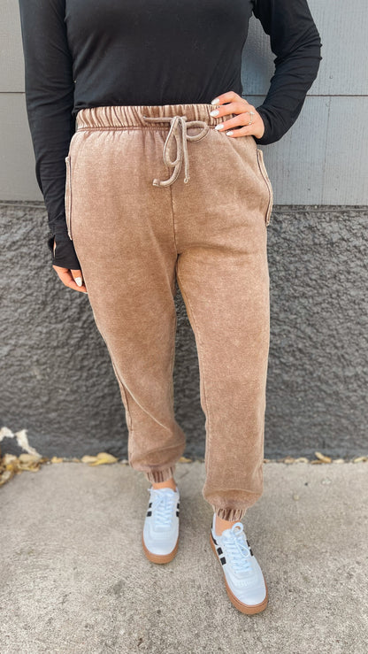 Acid Wash Fleece Joggers