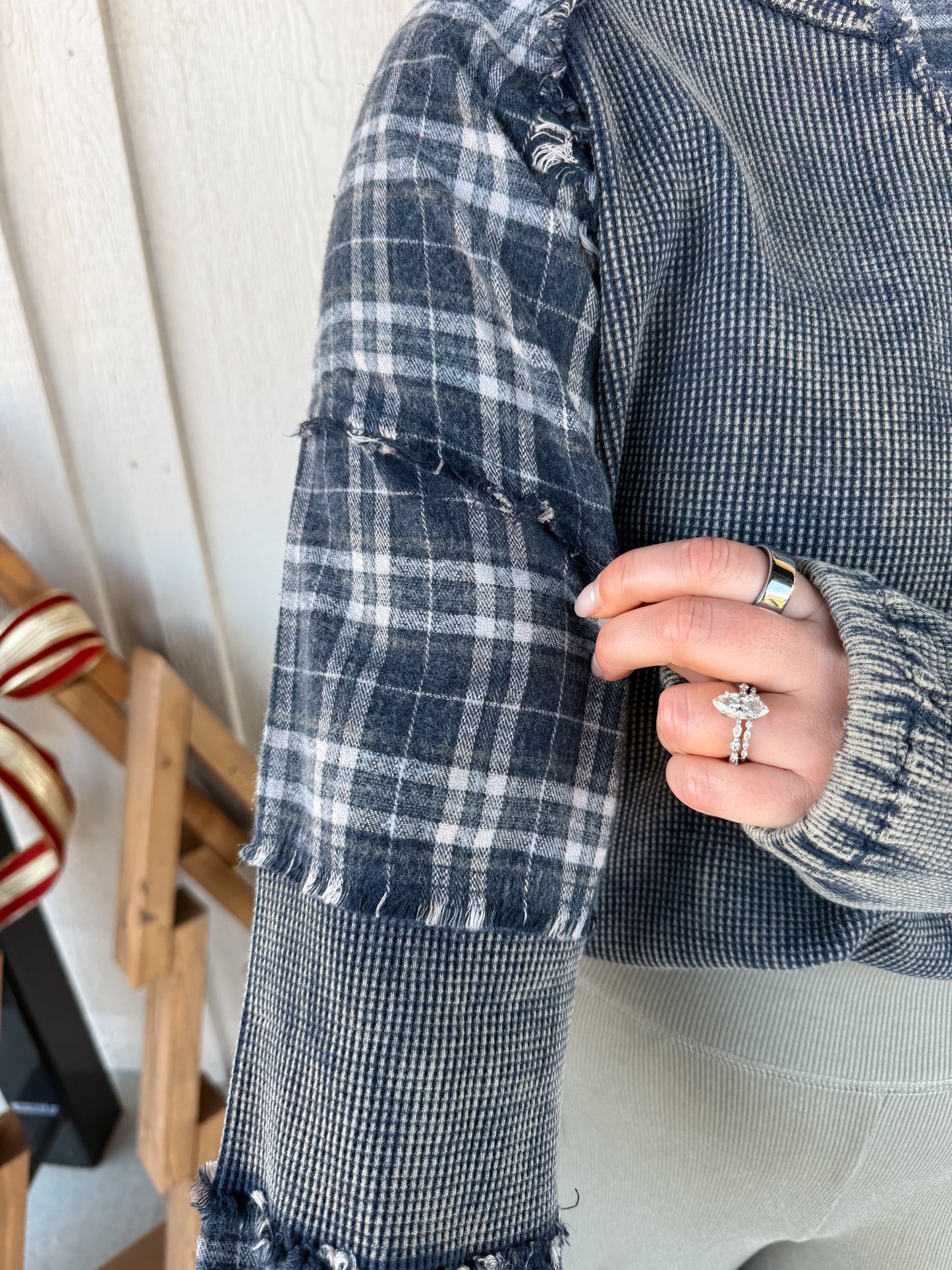 Plaid Patchwork Pullover