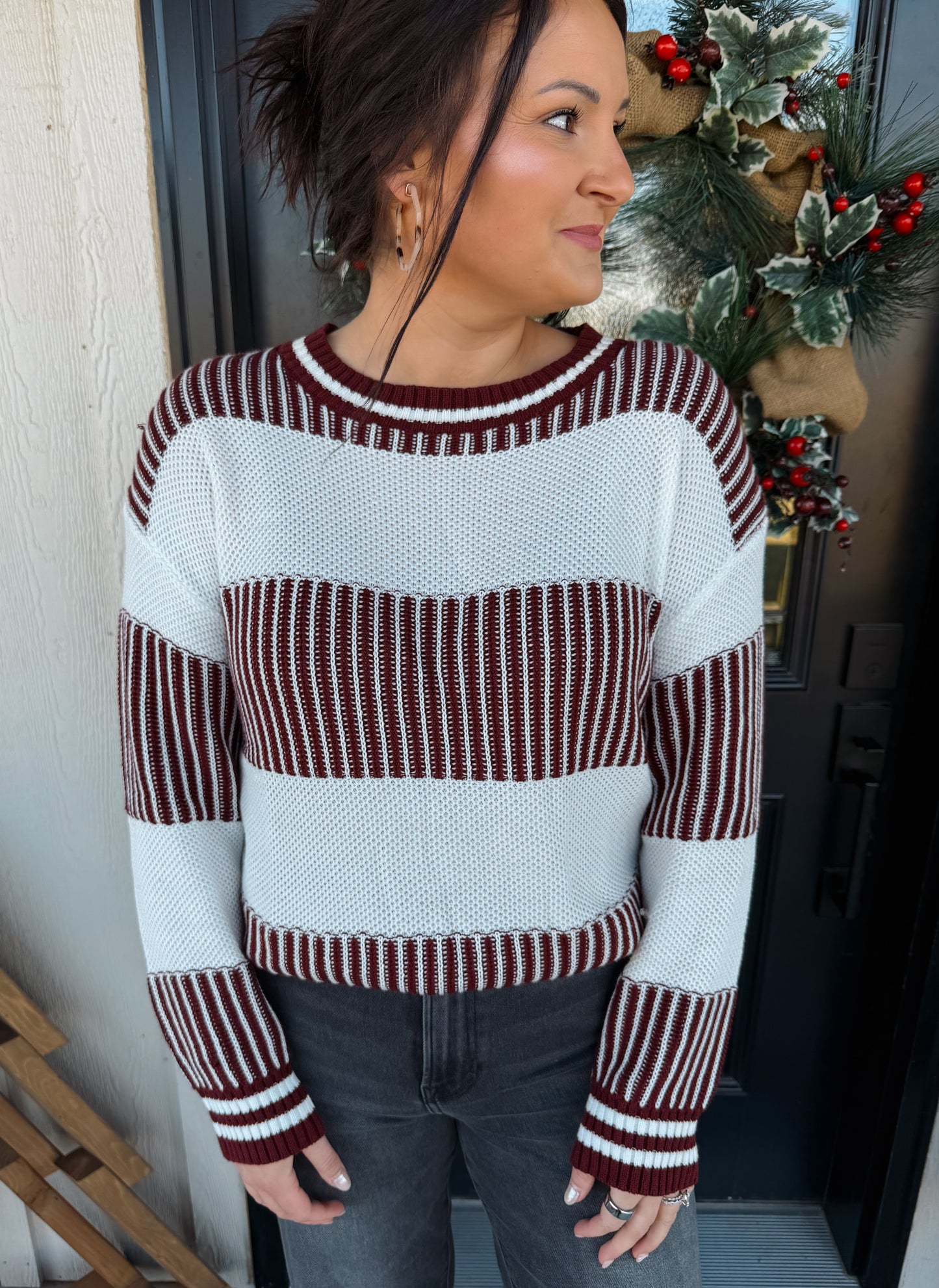 Striped Maroon Sweater
