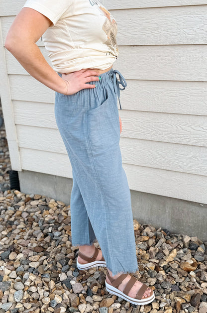 Frayed Wide Leg Pants