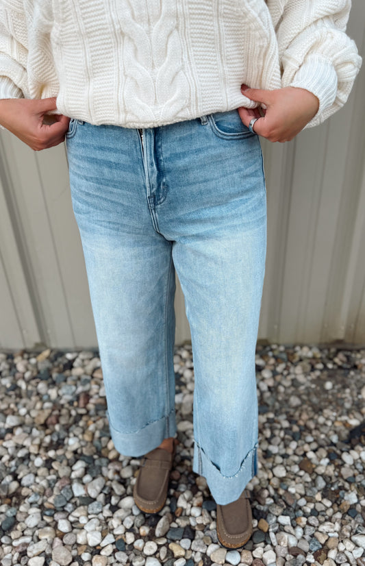 Crop Wide Leg Jeans