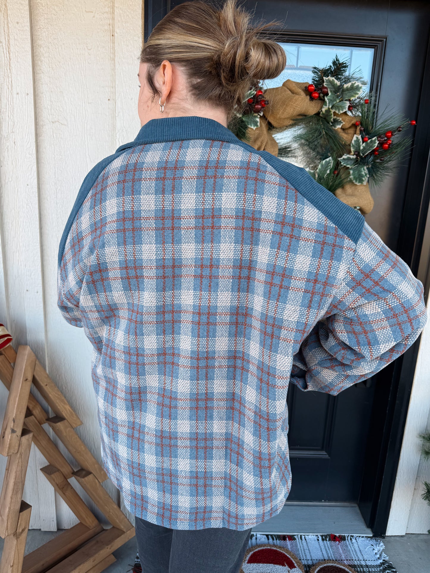 Flannel Corduroy Button Jacket