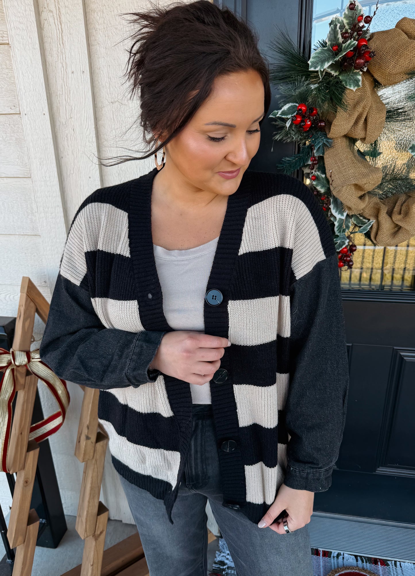 Denim Sleeve Cardigan