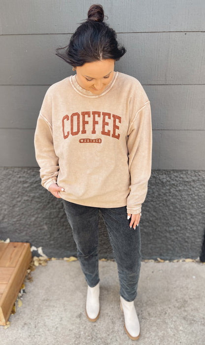 Coffee Weather Vintage Crew