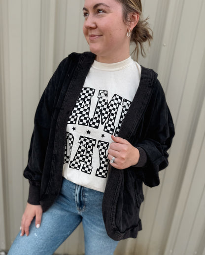 Open Front Hooded Cardigan