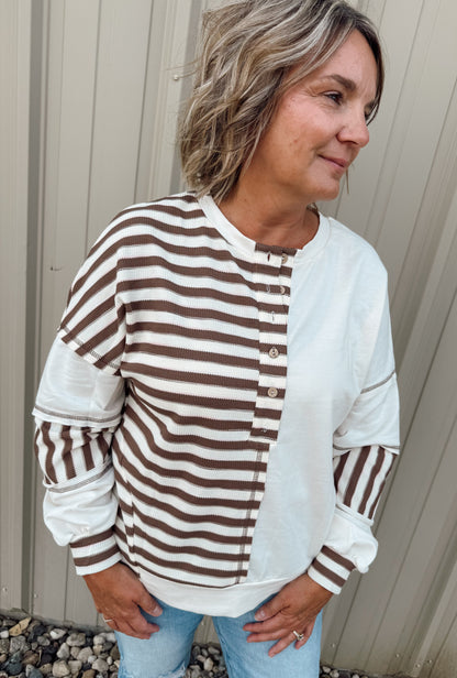 Striped Color Block Pullover