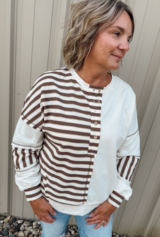 Striped Color Block Pullover