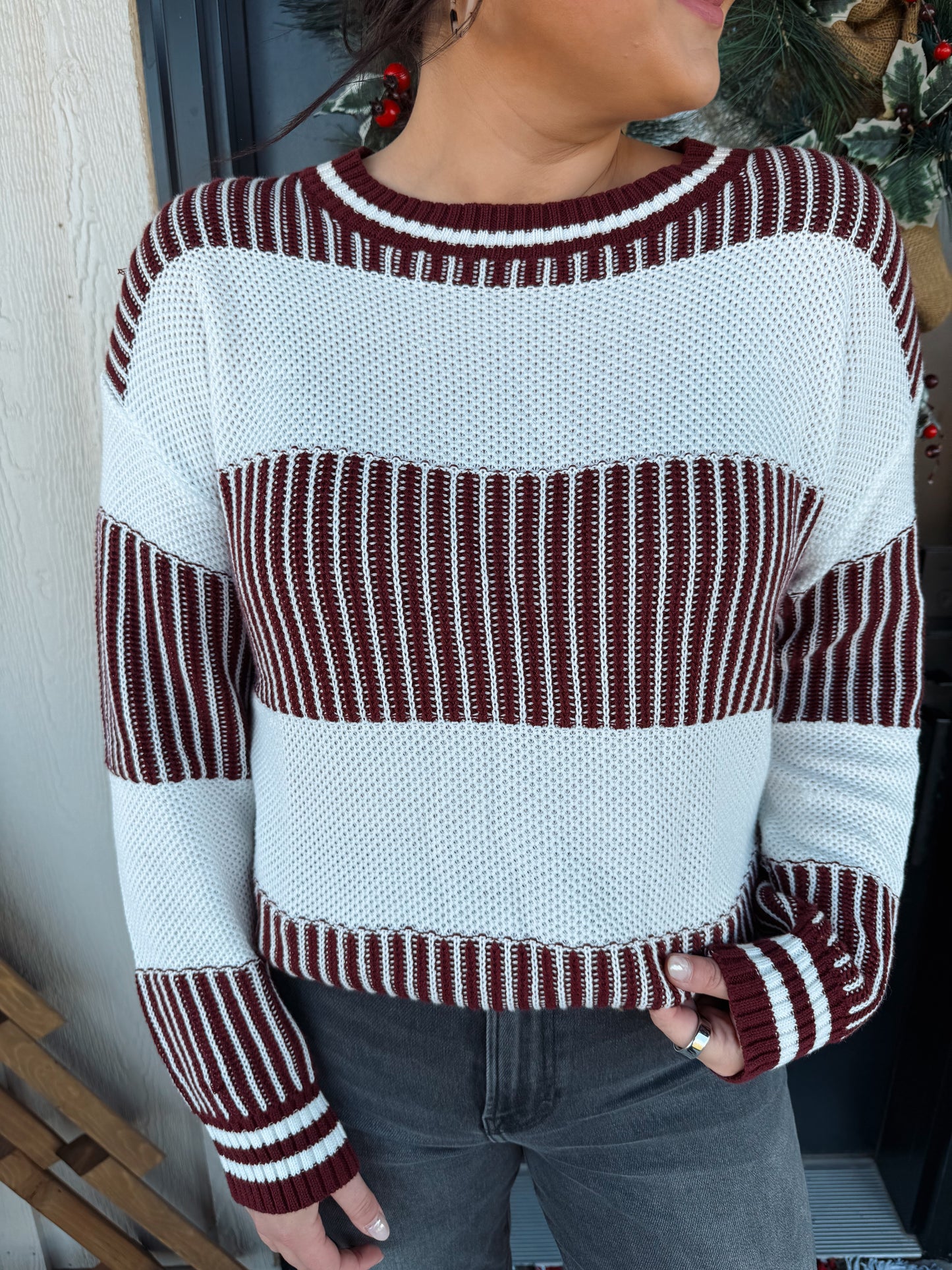 Striped Maroon Sweater