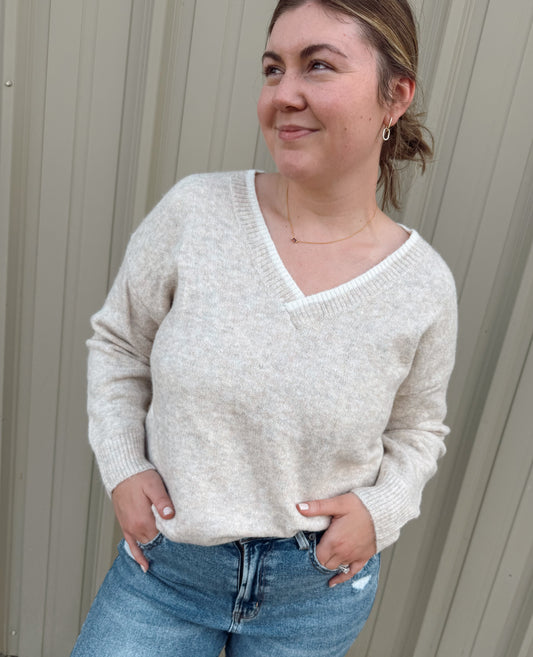 Drop Shoulder Hi-Low Sweater