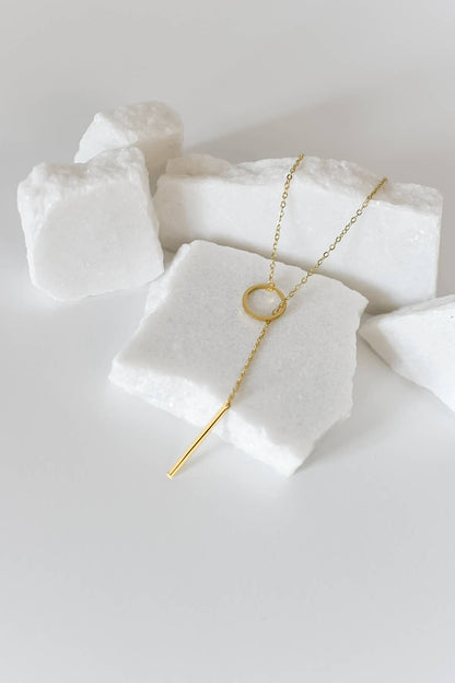 Circle Drop Bar Necklace