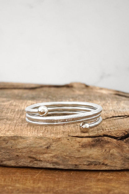 Silver Coil Bracelet Bangle