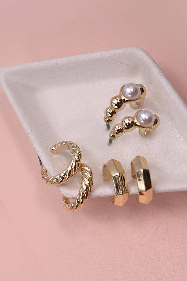 Trip Hoop Huggie Earrings
